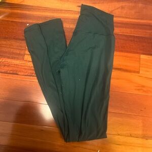 green flare aerie leggings - size L - like new